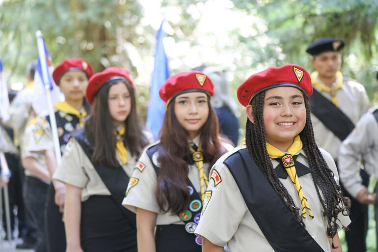 Smiling Pathfinders Lined Up