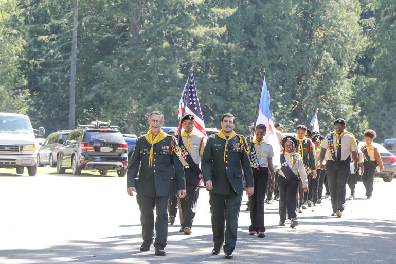 Parade Leaders Marching