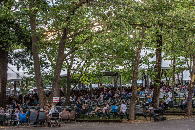 people listening to camp meeting