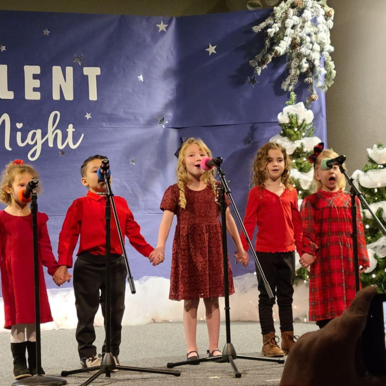 Preschool students performed in the Christmas program.