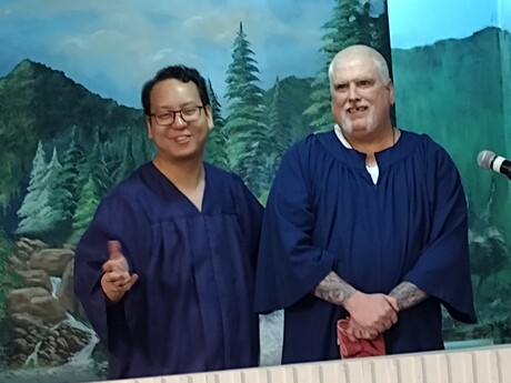 Johnny Jackson is baptized.