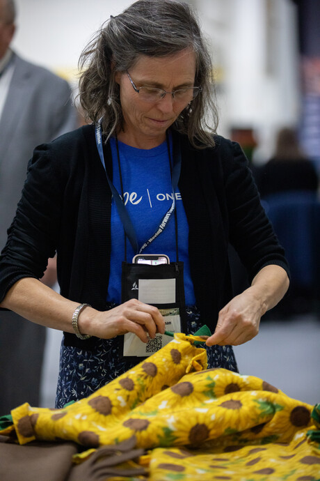 Members prayed over special prayer shawls representing every school and church in the conference at the 79th Regular Constituency Session of the Upper Columbia Conference on Sunday, September 24, 2023, on the campus of Upper Columbia Academy in Spangle, Washington.