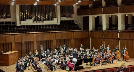 Student orchestra plays in the Kennedy Center.