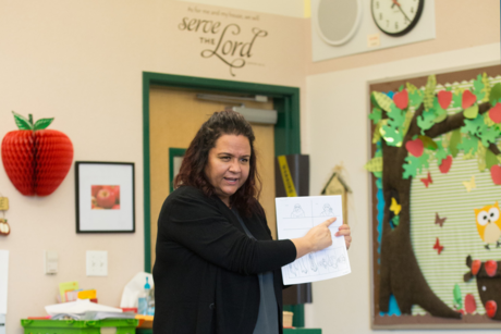 Carol Schafer teaches in an elementary classroom.