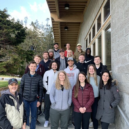 Walla Walla University seniors gather for group photo during their trip.
