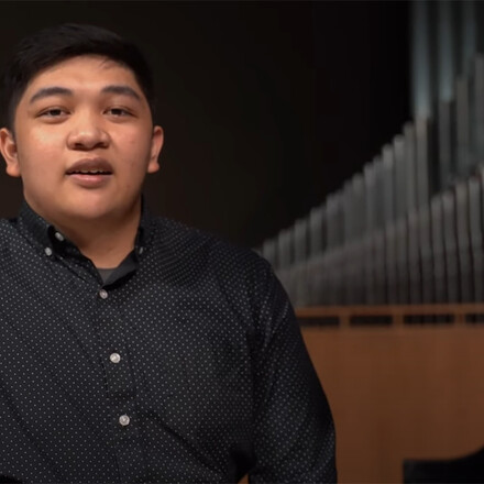 Portrait of piano performance student