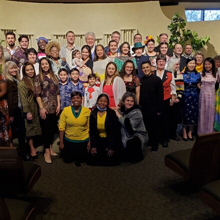 Group photo with people representing many cultures