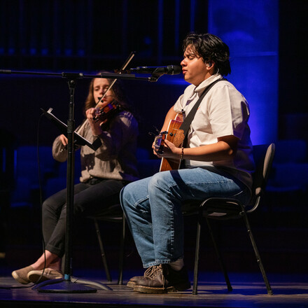 Student musicians in church