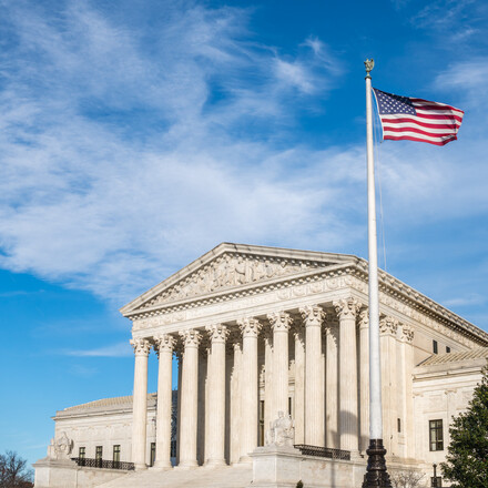 Facade of the United States Suprement Court in Washington, DC