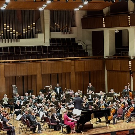 Student orchestra plays in the Kennedy Center.