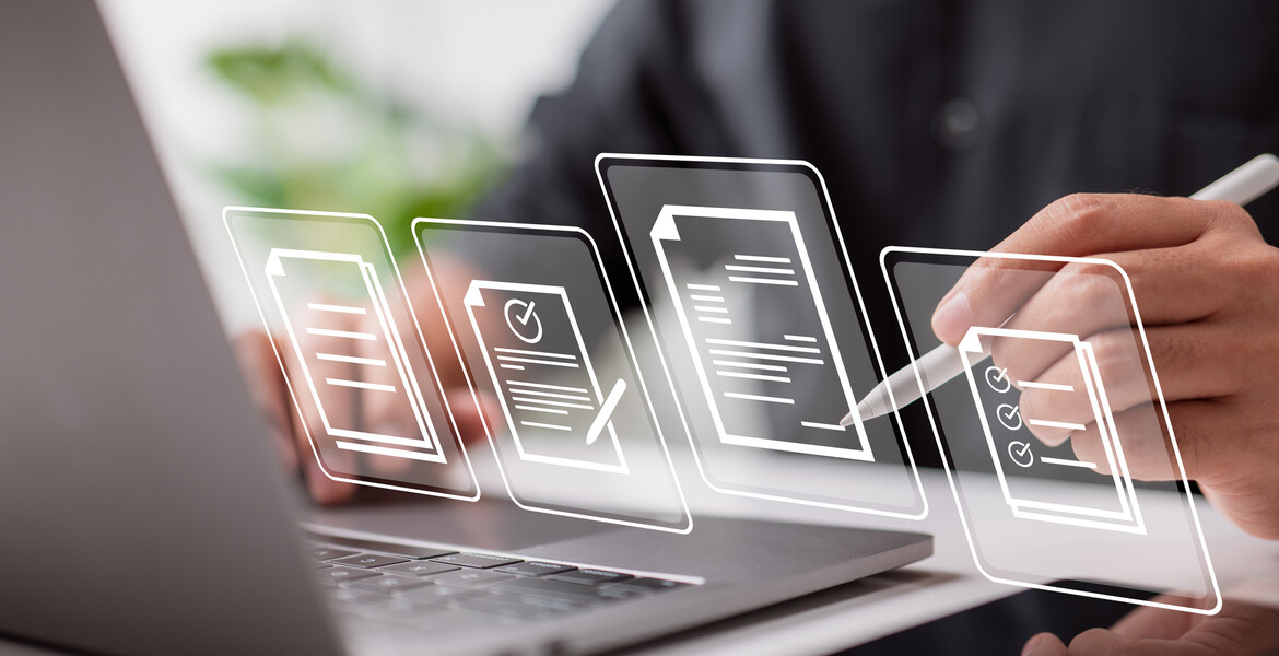 Person working at a computer.